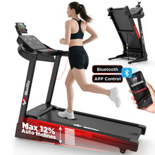 Winfita Incline Treadmill, 0-12% Auto Incline Treadmill for Running & Walking, 300 lbs Weight Capacity, Wide Belt, 3.5 HP, 14.2" LED Screen, 2 Layers Shock-Absorbing, Adjustable iPad Holder