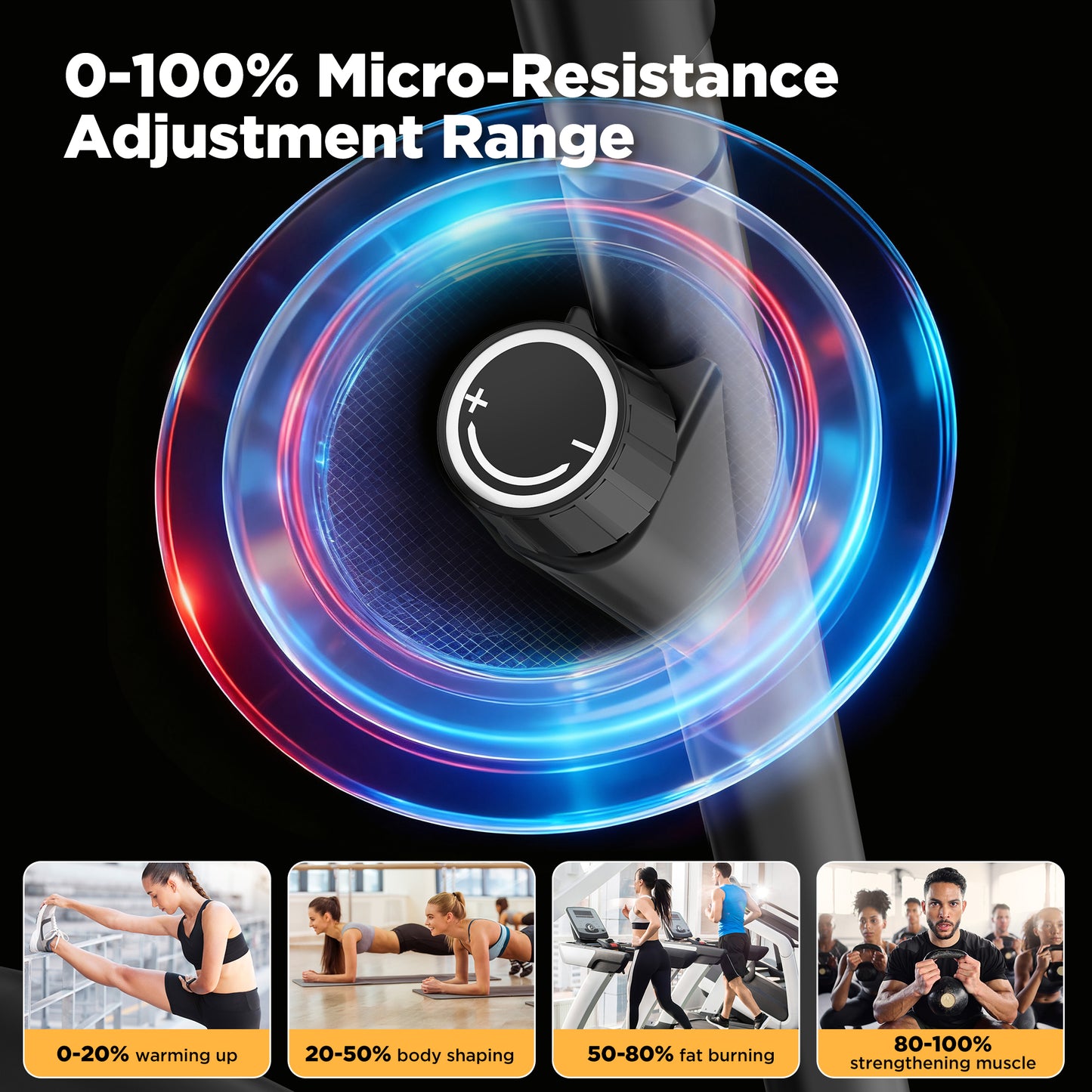 Upgrade Stair Stepper Machine with 0%-100% Micro-adjustable Magnetic Resistance, Cardio Climber for Home Gym, 8-Type Data Display, Device Holder, Non-Slip Pedals- Compact Vertical Stepping