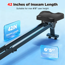 Rowing Machine for Home, 350 LB Capacity, 16-Level Silent Resistance, Magnetic Rowing Machines for Home Foldable, Full-Body Workout Compact Rowing Machine for Cardio & Strength with APP Support