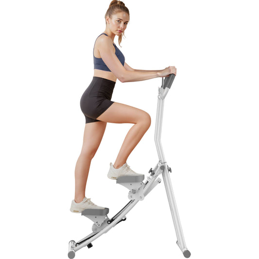 Foldable Stair Stepper Machine with Handles – 300LB Capacity Adjustable Stepper for Home Cardio, Low-Impact Full Body Workout – Quiet, Compact Stepping Machine for Weight Loss & Toning