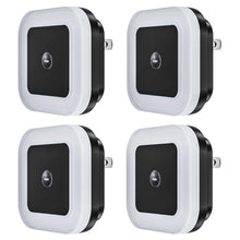 SYCEES Plug-in LED Night Light with Dusk to Dawn Sensor for Hallway, Stairs, Bathroom, Kitchen, Bedroom, Nursery, Kids Room, Daylight White, 4-Pack