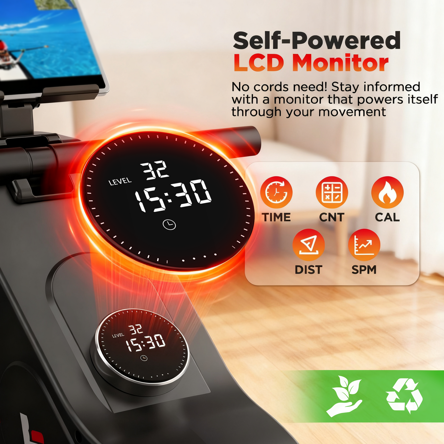 Magnetic Rowing Machine for Home, 32-Level Silent Resistance, 115lbs High Resistance, 350 LB Capacity, Full-Body Workout Compact Rowing Machine for Cardio & Strength with APP Support, Dual Slide Rail