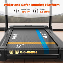 Winfita 3.5HP Folding Treadmill for Home with 300lbs Capacity, 8.0MPH, Adjustable Incline, 64 Preset Programs, Bluetooth Speakers, Portable Electric Treadmill Running Walking Machine