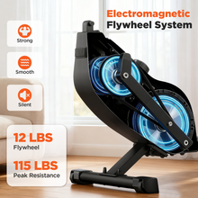 Winfita Rowing Machines for Home, Magnetic Rowing Machine with 16 Levels, Rower Machine of Quiet Resistance, Dual Slide Rail with Max 350lbs Weight Capacity, App Compatible