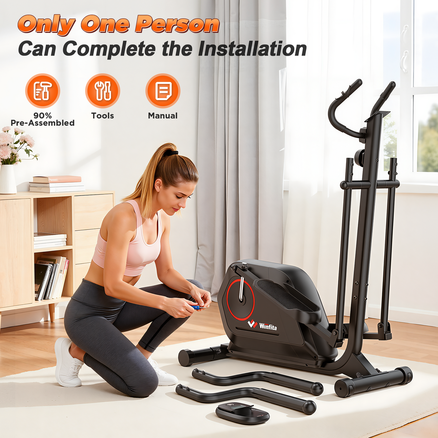 Elliptical Exercise Machine for Home 300-400 Lbs Capacity Elliptical Training Machine Home Elliptical Machine, Magnetic Resistance, Fitness Cardio Workout