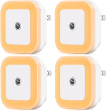 SYCEES 4 Pack Plug in Dimmable Led Night Light with Auto Dusk to Dawn Sensor, Soft Warm White Nightlights for Hallway,Bedroom, Kids Room, Kitchen, Stairway