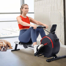 WINFITA Magnetic Rowing Machine 16 Levels of Quiet Resistance Bluetooth Black Rower for Home Workout, 85% Pre-assembled, App Supported, LCD Monitor, Tablet Holder & Comfortable Seat Cushion