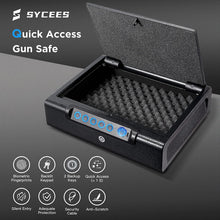 Sycees Biometric Gun Safe with Fingerprint, Keypad, & Key Access, 12.6" x 10.4" x 3.3"