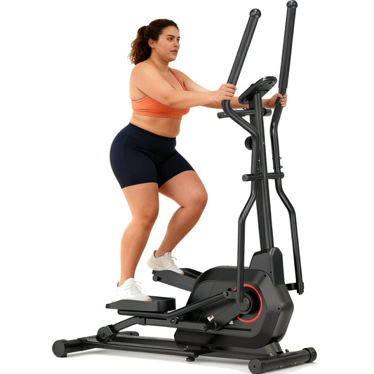 Elliptical Exercise Machine for Home, 2-in-1 Compact Training Machines with 14 Resistance Levels,12LB Flywheel,Low Impact Magnetic Cross Trainer, Quiet Portable Elliptical for Seniors & Small Spaces