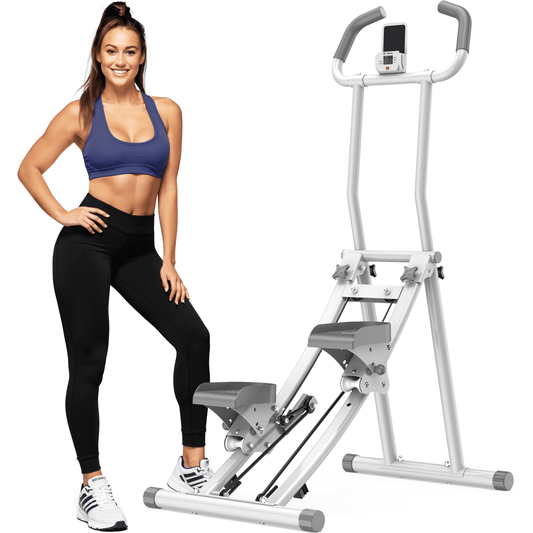 Winfita Stair Stepper Exercise Machine, 3-Level Adjustable Handlebar & Pedals, Compact Foldable Full-Body Workout Climber for Home Gym Exercise, Stairmaster with Extended Step Range, 300 lbs Capacity