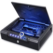 Sycees Biometric Gun Safe with Fingerprint, Keypad, & Key Access, 12.6" x 10.4" x 3.3"