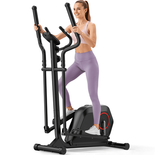 Upright Elliptical Machine 14 Levels Resistance Elliptical Trainers with Pulse Sensor Built-in, Indoor Full-Body Cross-Training & Cardio Exercise Machine for Home, Long Stride Length