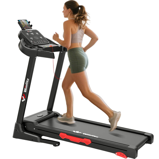 3.75HP Folding Treadmill 300 lbs Capacity, 3-Level Incline, 0.6-8MPH, 64+5+3+1 Programs, Quiet Motor, Bluetooth App – Compact Running Machine for Home
