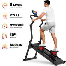 Winfita Steppers for Exercise at Home, Adjustable Stair Stepper with 8 Levels Magnetic Resistance, Folding Cardio Stair Master with 3 Incline Levels & Oversized Pedal, 90% Pre-Assembled Stair Climber
