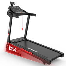 Winfita 12% Auto Incline Treadmill 300 lb Capacity, 3.5HP Folding Treadmill for Home Office, Portable Running Walking Machine with 14"LCD Screen, Audio Speaker, App, 64 Preset Programs,Max 8MPH Speed