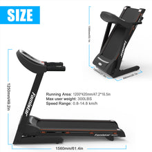 3.25HP Folding Electric Treadmill, Famistar 15-Level Auto Incline Treadmill Running Machine Fitness w/ 300LB Capacity, Smart Anti-Shock System, 12 Programs, Built-in MP3 Speaker, Free Knee Strap Gift