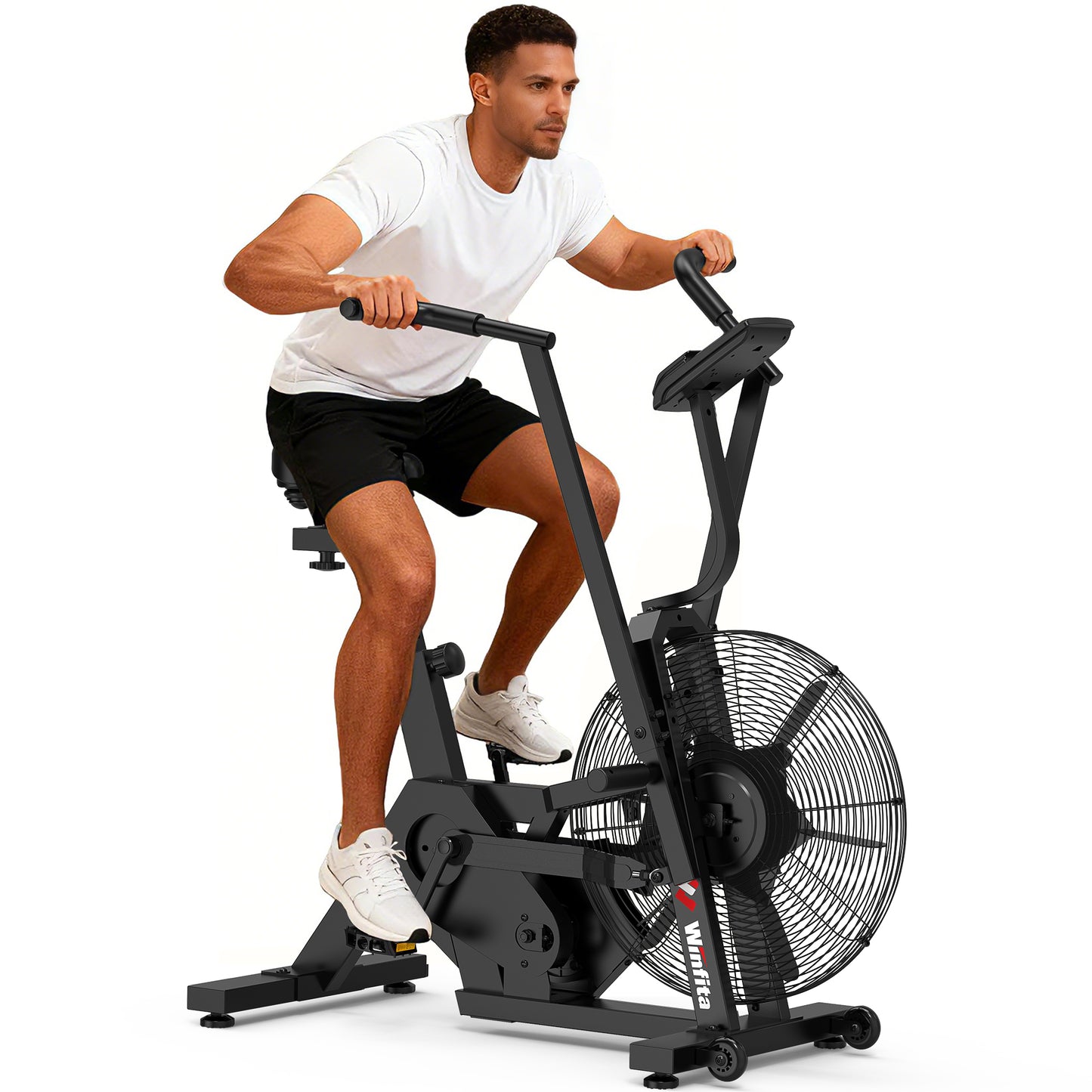Fan Exercise Bike Stationary Exercise Bike Indoor Cycling Exercise Bike Upright Cardio Exercise Bike
