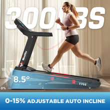 Winfita 4.0H Folding Treadmill for Home with 15% Auto Incline, Smart APP, 10 MPH Fast Speed, 300LB Capacity, 70 Programs, Bluetooth Speaker, Pause Function, Portable Treadmill Running Walking Machine