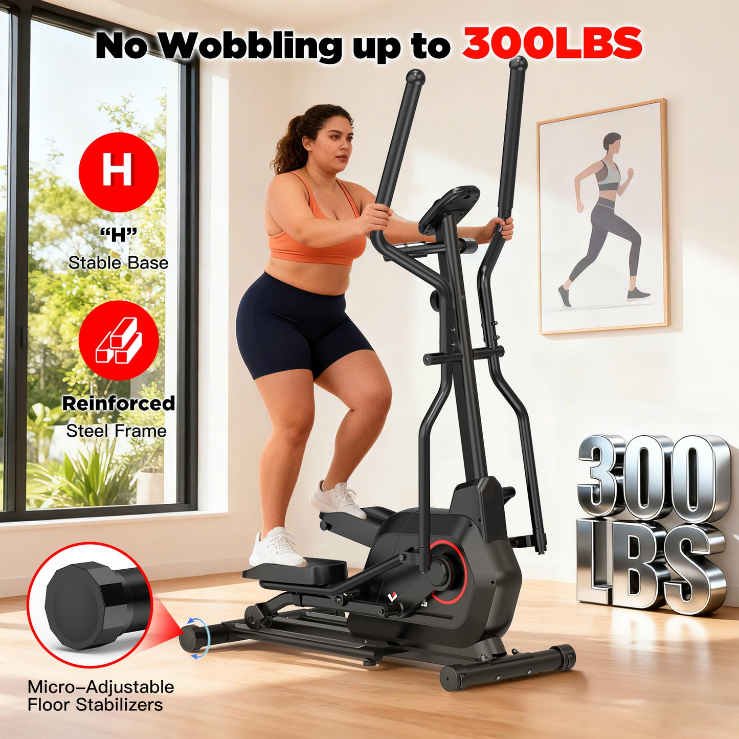 Elliptical Exercise Machine for Home, 2-in-1 Compact Training Machines with 14 Resistance Levels,12LB Flywheel,Low Impact Magnetic Cross Trainer, Quiet Portable Elliptical for Seniors & Small Spaces