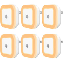 SYCEES Plug-in LED Night Light with Dusk to Dawn Sensor for Hallway, Stairs, Bathroom, Kitchen, Bedroom, Nursery, Kids Room, Warm White, 6-Pack