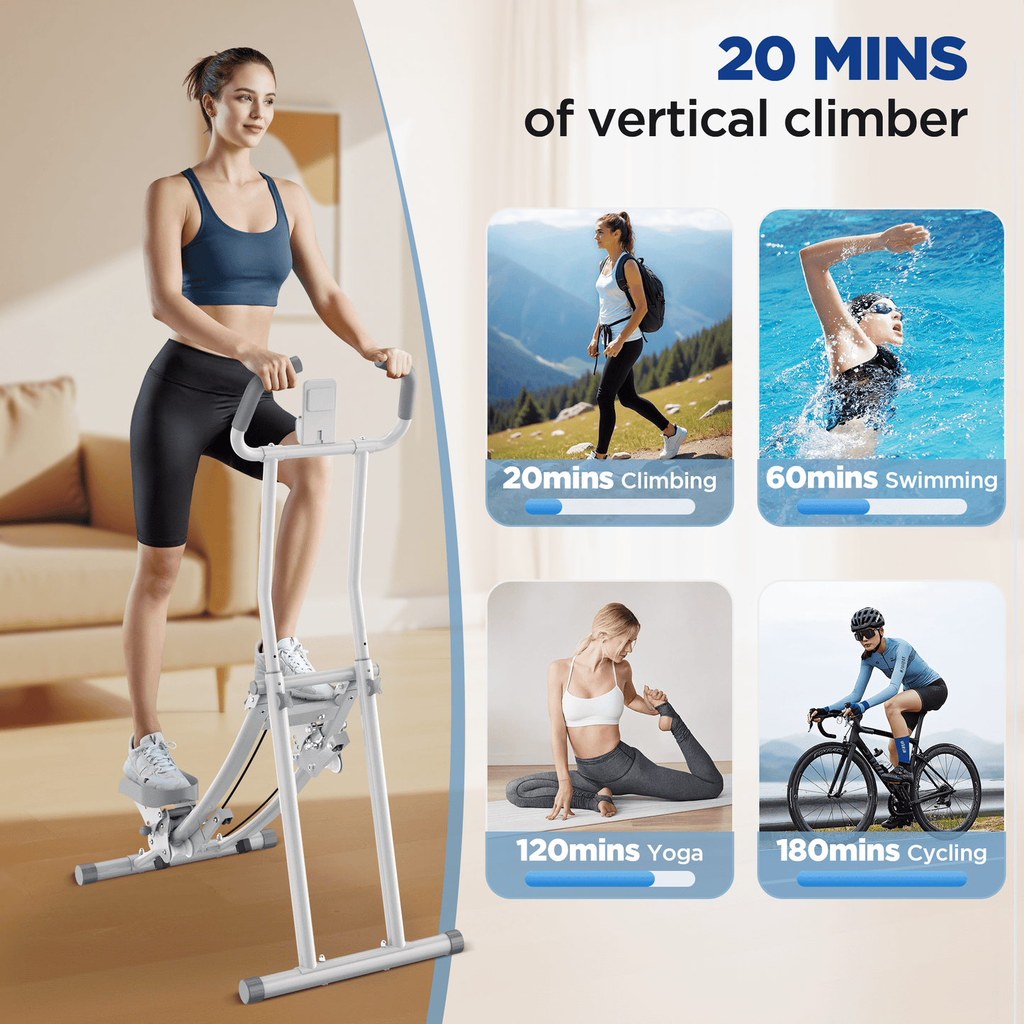 Winfita Steppers for Exercise at Home, Stair Stepper Machine with Handlebar, Stair Climber, Stair Master with 300LBS Loading Capacity