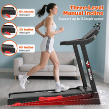 3.5HP Folding Incline Treadmill with 64 Preset Programs Bluetooth Electric Walking Treadmill Machine for Home, 0.6-8 MPH, 300 lbs
