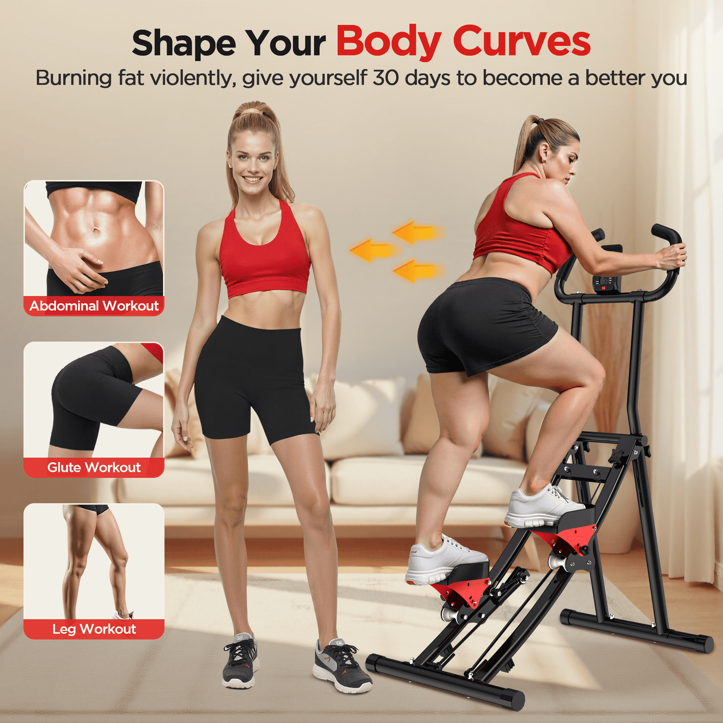 Winfita Stair Stepper Machine for Home Gym Exercise, Vertical Climber for Full-Body Workout, Compact Folding Cardio Exercise Climber with Extended Step Range, Adjustable Handlebar & Pedal