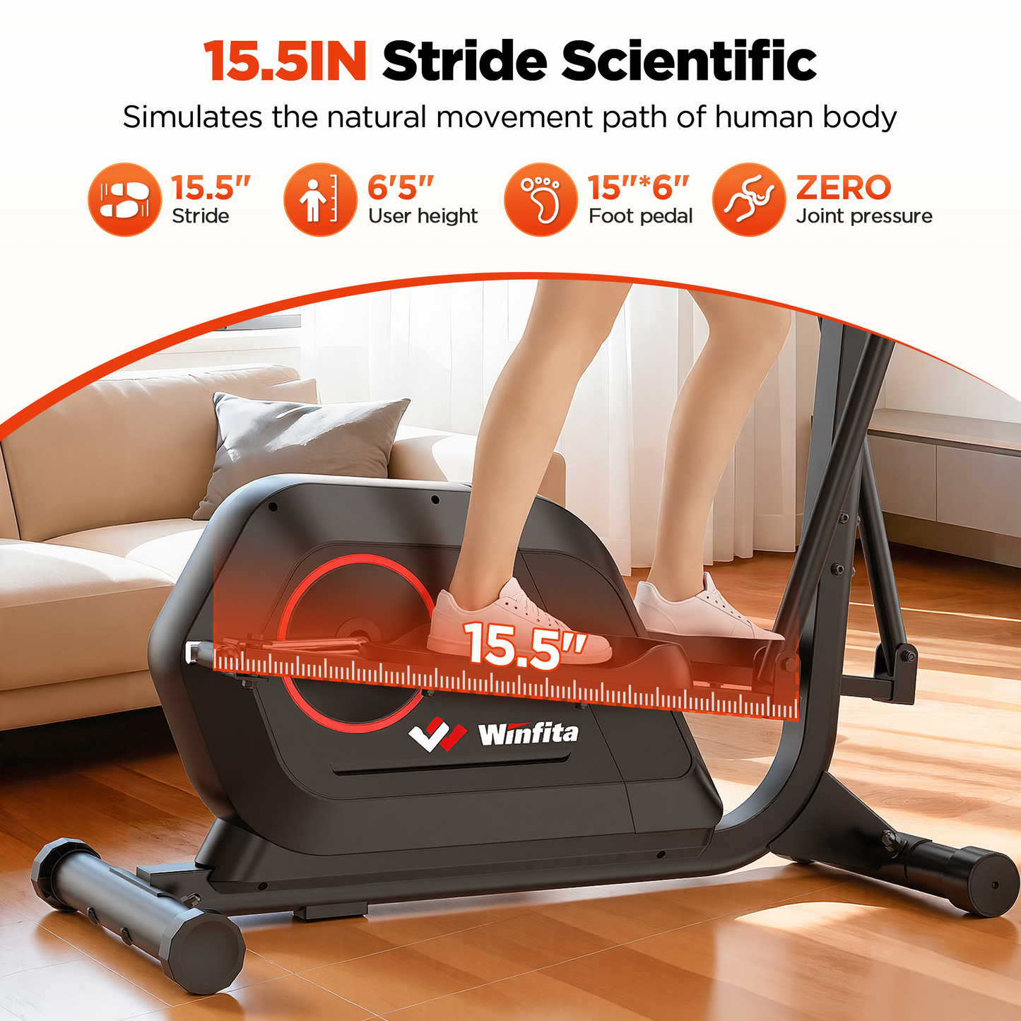 Elliptical Exercise Machine for Home, 3-in-1 Compact Training Machines with 14 Resistance Levels, 16LB Flywheel, Low Impact Magnetic Cross Trainer, Quiet Portable Elliptical for Small Spaces