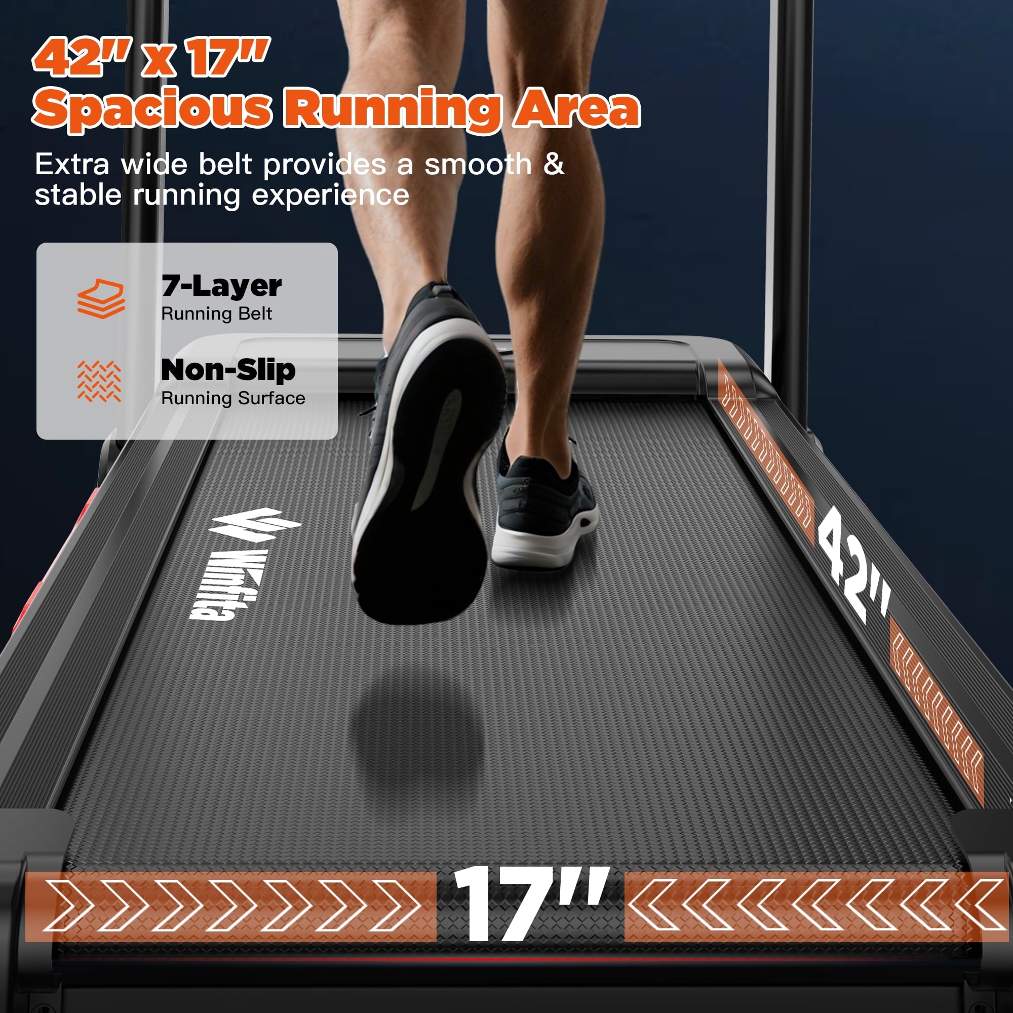 3.5HP Folding Incline Treadmill with 64 Preset Programs Bluetooth