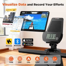 Winfita Rowing Machines for Home, Magnetic Rowing Machine with 16 Levels, Rower Machine of Quiet Resistance, Dual Slide Rail with Max 350lbs Weight Capacity, App Compatible