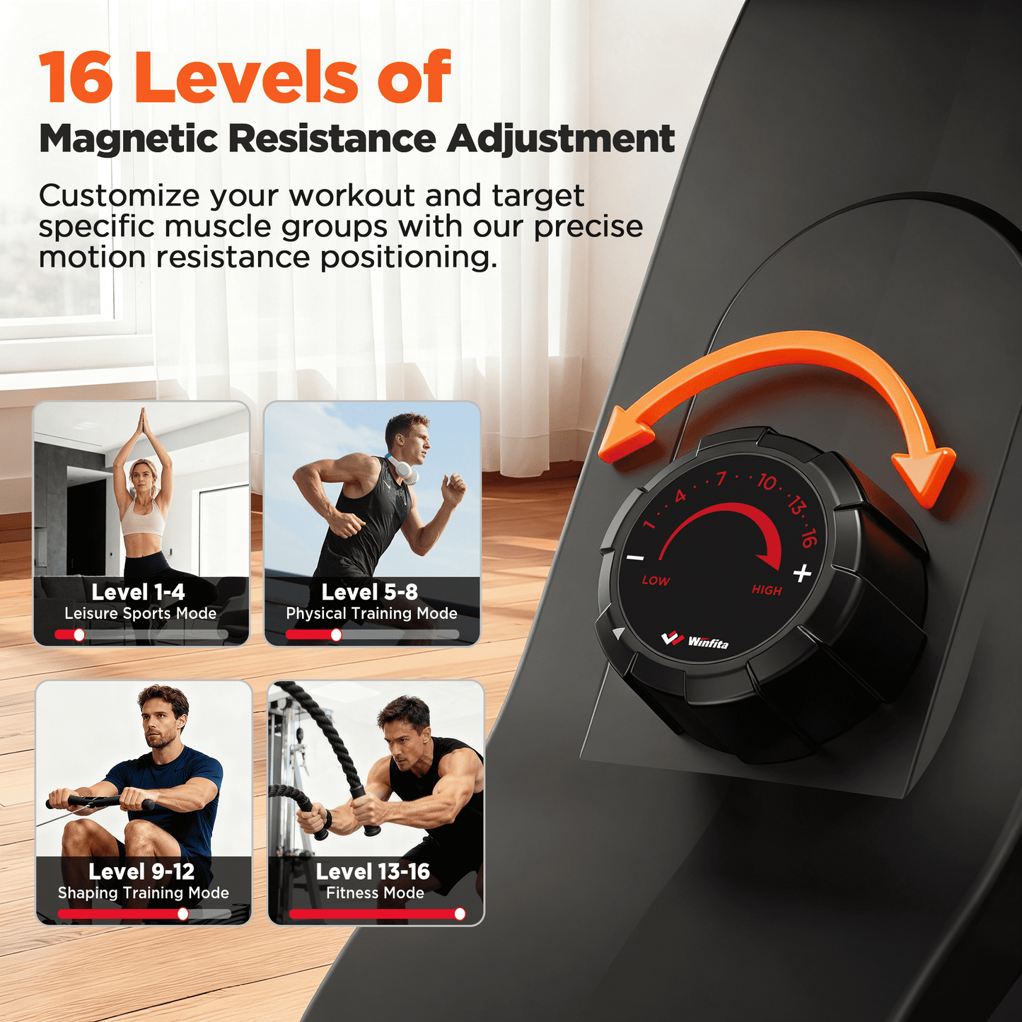 16 Levels Magnetic Rowing Machines for Home, 350LBS Capacity, 55-115LBS Quiet Resistance, Foldable Indoor Row Machine with LCD Monitor, Comfortable Seat, Bluetooth App Supported, Tablet Holder