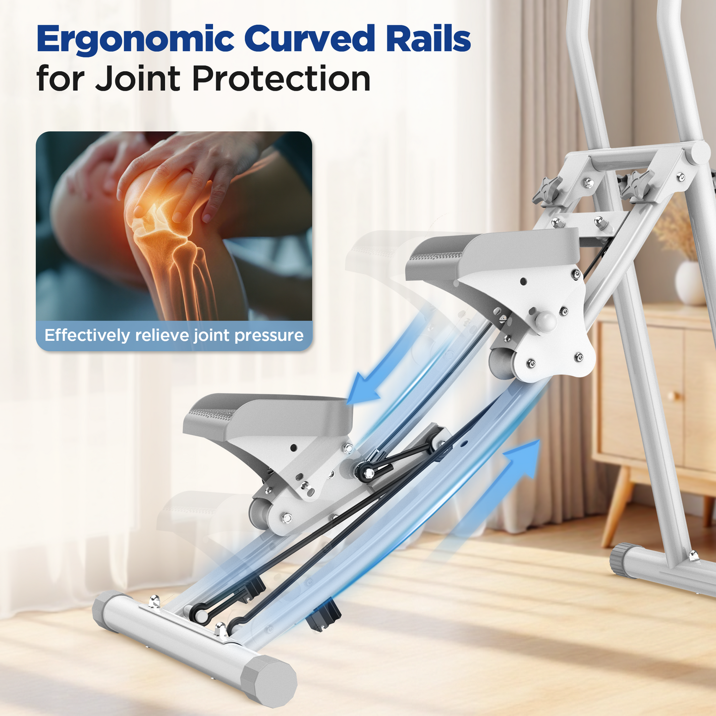 Foldable Stair Stepper Machine with Handles – 300LB Capacity Adjustable Stepper for Home Cardio, Low-Impact Full Body Workout – Quiet, Compact Stepping Machine for Weight Loss & Toning