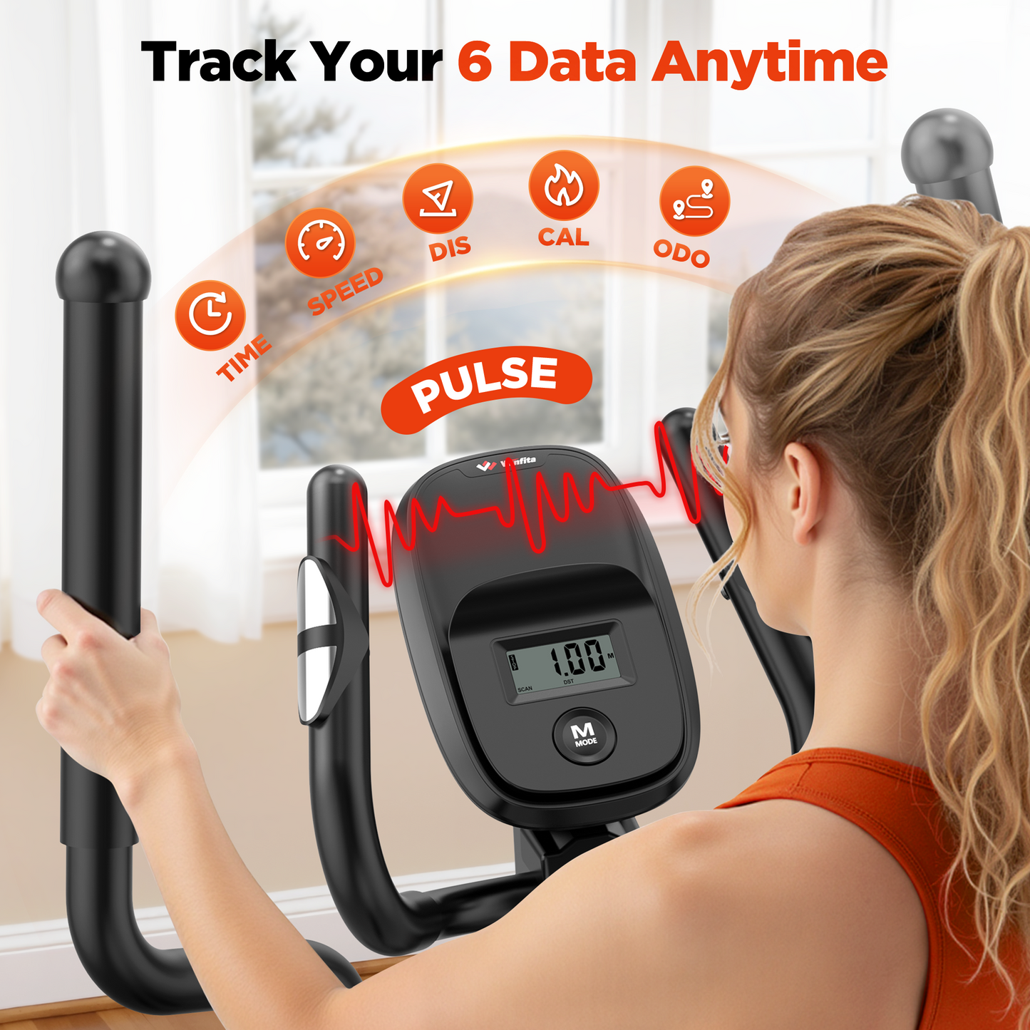 Elliptical Exercise Machine for Home, 3-in-1 Compact Training Machines with 14 Resistance Levels, 16LB Flywheel, Low Impact Magnetic Cross Trainer, Quiet Portable Elliptical for Small Spaces