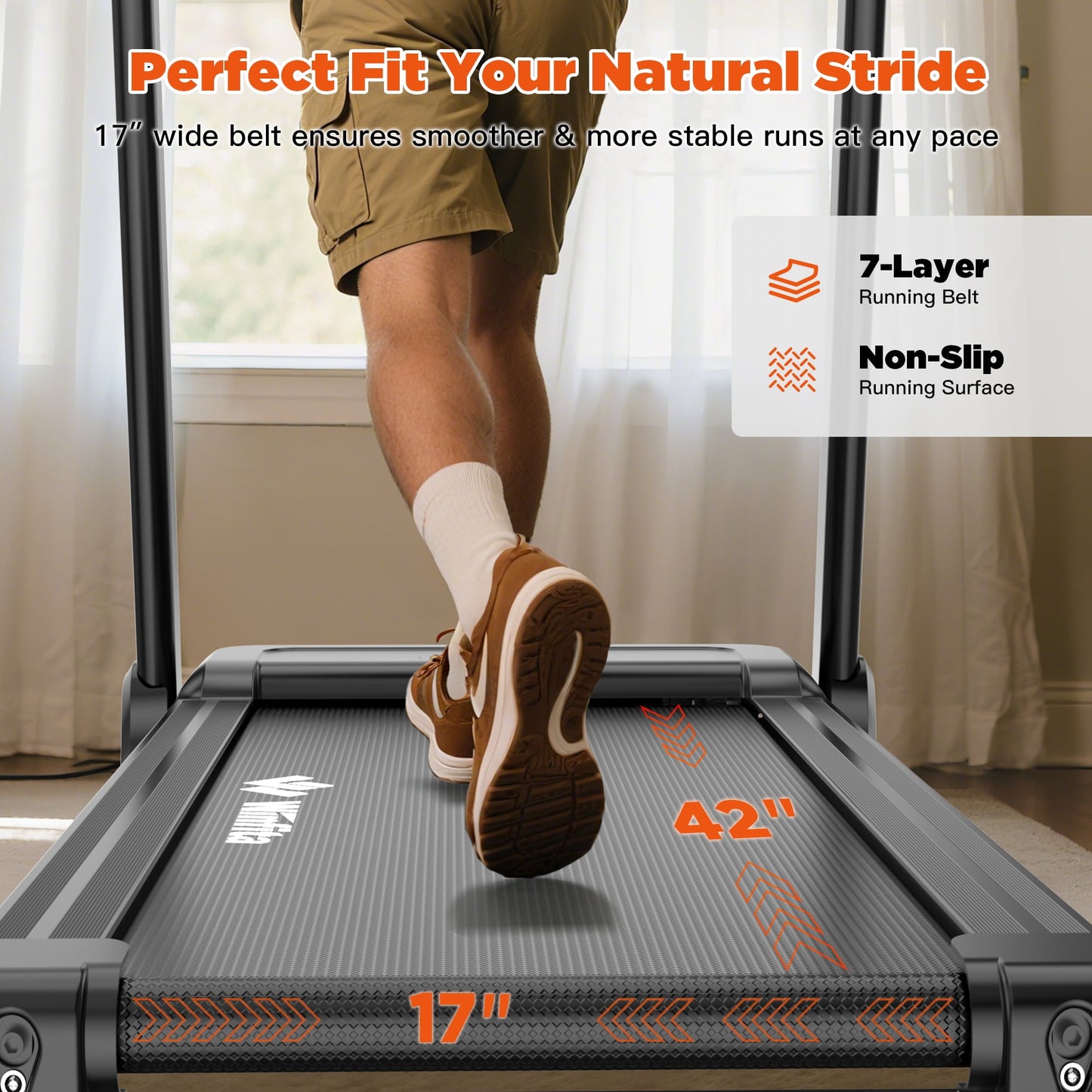 Auto Incline Treadmill, 12% Incline, 3.5HP, 8 MPH Running Jogging Machine, 17" Wide Belt, 300-400 lbs Capacity, Fitness Treadmill for Home with Bluetooth App