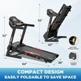 Winfita Treadmill with Folding Electric Treadmill Bluetooth App Control Exercise Treadmill for Home Office Speed Range of 0.6-10 mph
