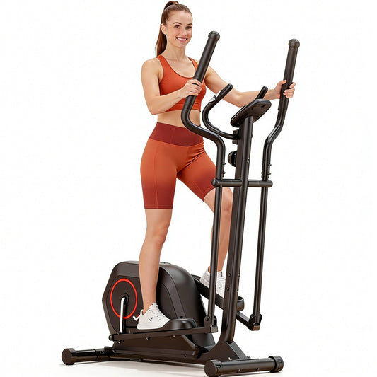 Elliptical Exercise Machine for Home, 3-in-1 Compact Training Machines with 14 Resistance Levels, 16LB Flywheel, Low Impact Magnetic Cross Trainer, Quiet Portable Elliptical for Small Spaces
