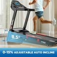 4.0HP Folding Exercise Treadmill with 15% Auto Incline, 300 lb Capacity, 10MPH Speed, 64 Programs, Portable Treadmill for Home Walking Running