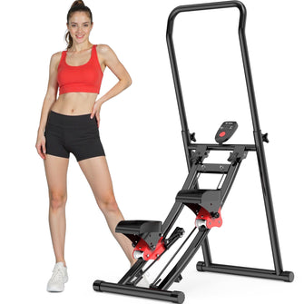 Winfita Stair Stepper Machine for Home Gym Exercise, Vertical Climber for Full-Body Workout, Compact Folding Cardio Exercise Climber with Extended Step Range, Adjustable Handlebar & Pedal