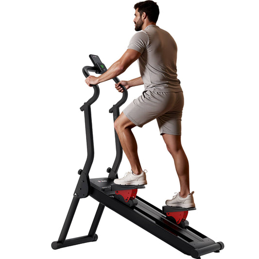 Steppers for Exercise at Home Stair Stepper with Handlebar and 8 Levels Magnetic Resistance Foldable Stepper Climber Exercise Machine Cardio Exercise