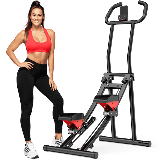Winfita Stair Stepper Machine for Home Gym Exercise, Vertical Climber for Full-Body Workout, Compact Folding Cardio Exercise Climber with Extended Step Range, Adjustable Handlebar & Pedal