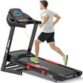 Winfita Treadmill with Incline 300 Lbs Capacity, Automatic Incline Treadmills for Home, Portable Walking Treadmill with Handles, Electric Treadmills Foldable