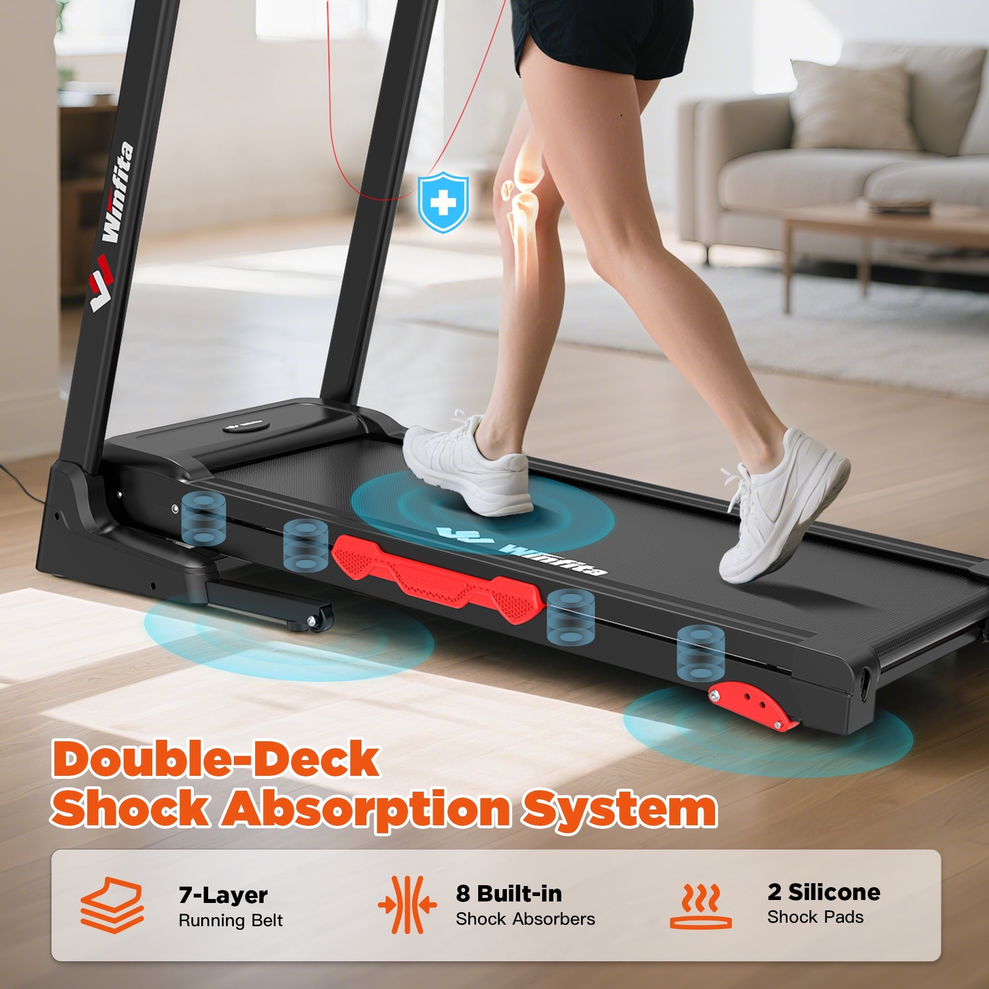 3.5HP Folding Incline Treadmill with 64 Preset Programs Bluetooth
