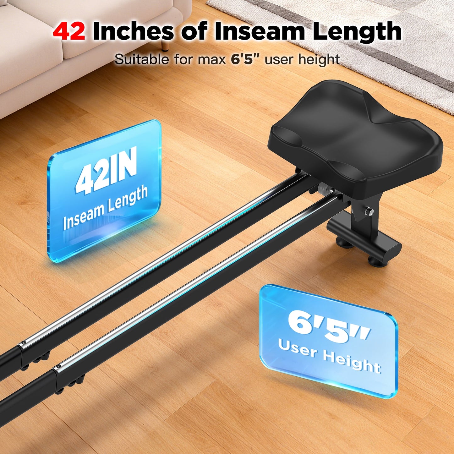 16 Levels Magnetic Rowing Machines for Home, 350LBS Capacity, 55-115LBS Quiet Resistance, Foldable Indoor Row Machine with LCD Monitor, Comfortable Seat, Bluetooth App Supported, Tablet Holder