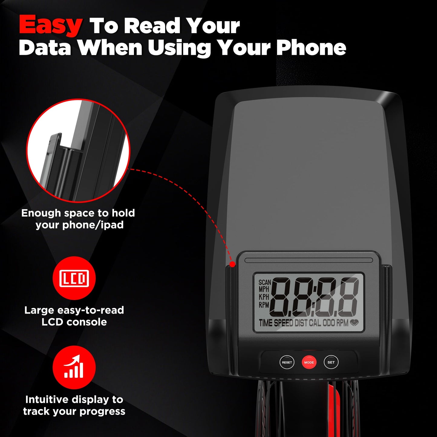 Air-Resistance Exercise Bike, Cycling Exercise Machine with Dual Action Handlebars, Real-Time Monitor and Adjustable Seat for Leg/Arm/Full Body Workout, Fan Bike for Home Training