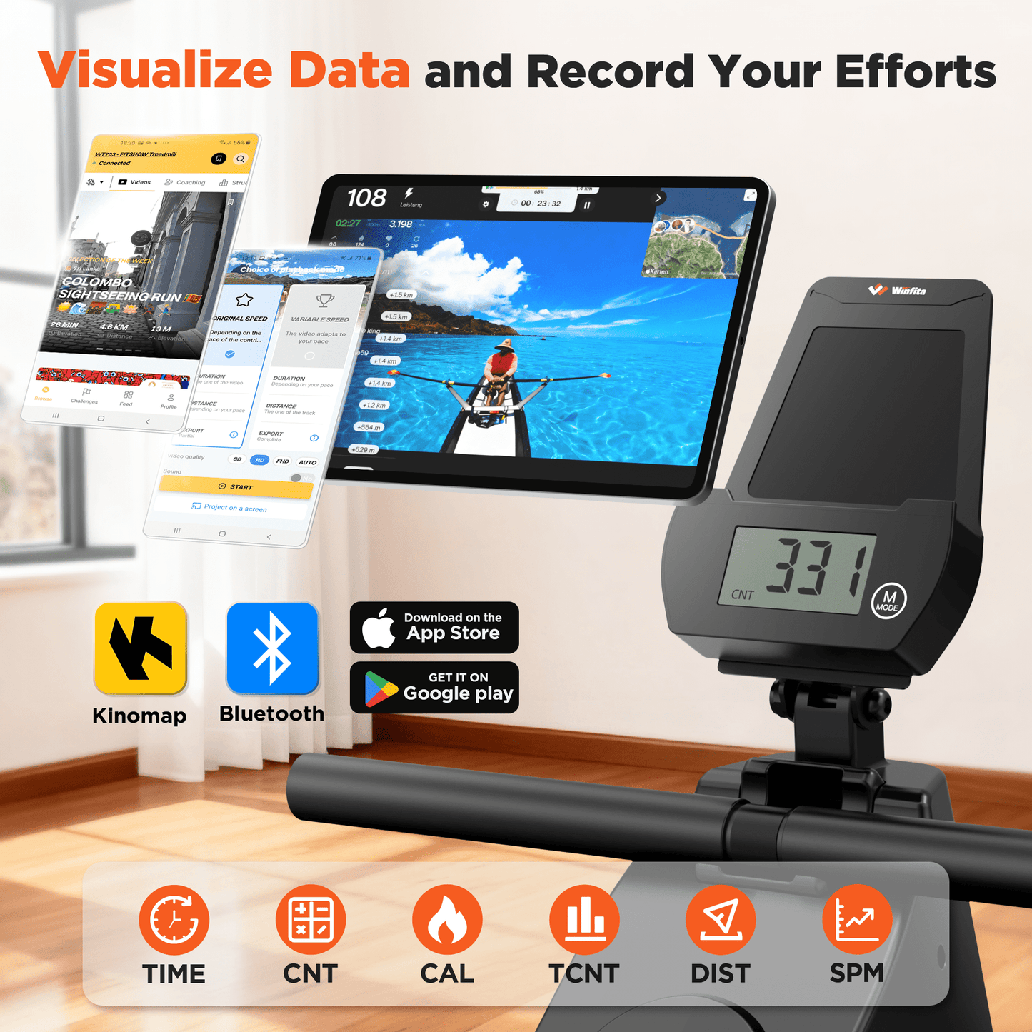 16 Levels Magnetic Rowing Machines for Home, 350LBS Capacity, 55-115LBS Quiet Resistance, Foldable Indoor Row Machine with LCD Monitor, Comfortable Seat, Bluetooth App Supported, Tablet Holder