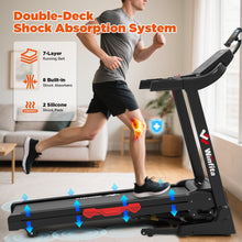 Winfita 12% Auto Incline Treadmill 300 lb Capacity, 3.5HP Folding Treadmill for Home Office, Portable Running Walking Machine with 14"LCD Screen, Audio Speaker, App, 64 Preset Programs,Max 8MPH Speed