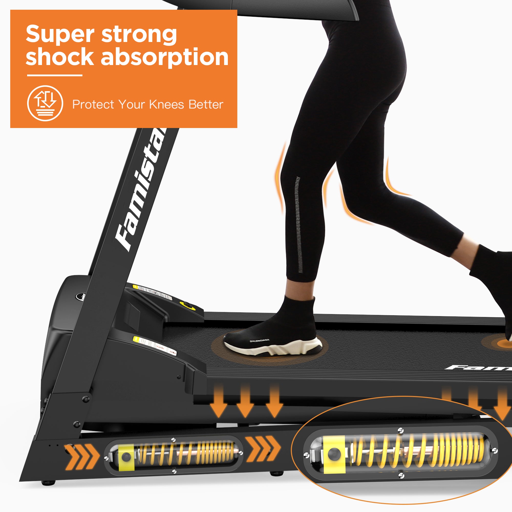 Folding Treadmill, 15% Auto Incline 300LBS Capacity Running