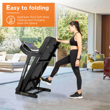 Folding Treadmill, 15% Auto Incline 300LBS Capacity Running Machine with LCD Display Smart Shock-Absorbing System, 12 Programs, Easy Assembly&Space Saving for Home Office Workout